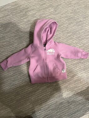 Roots Kids Light Pink Zip Hoodie 6-12 months